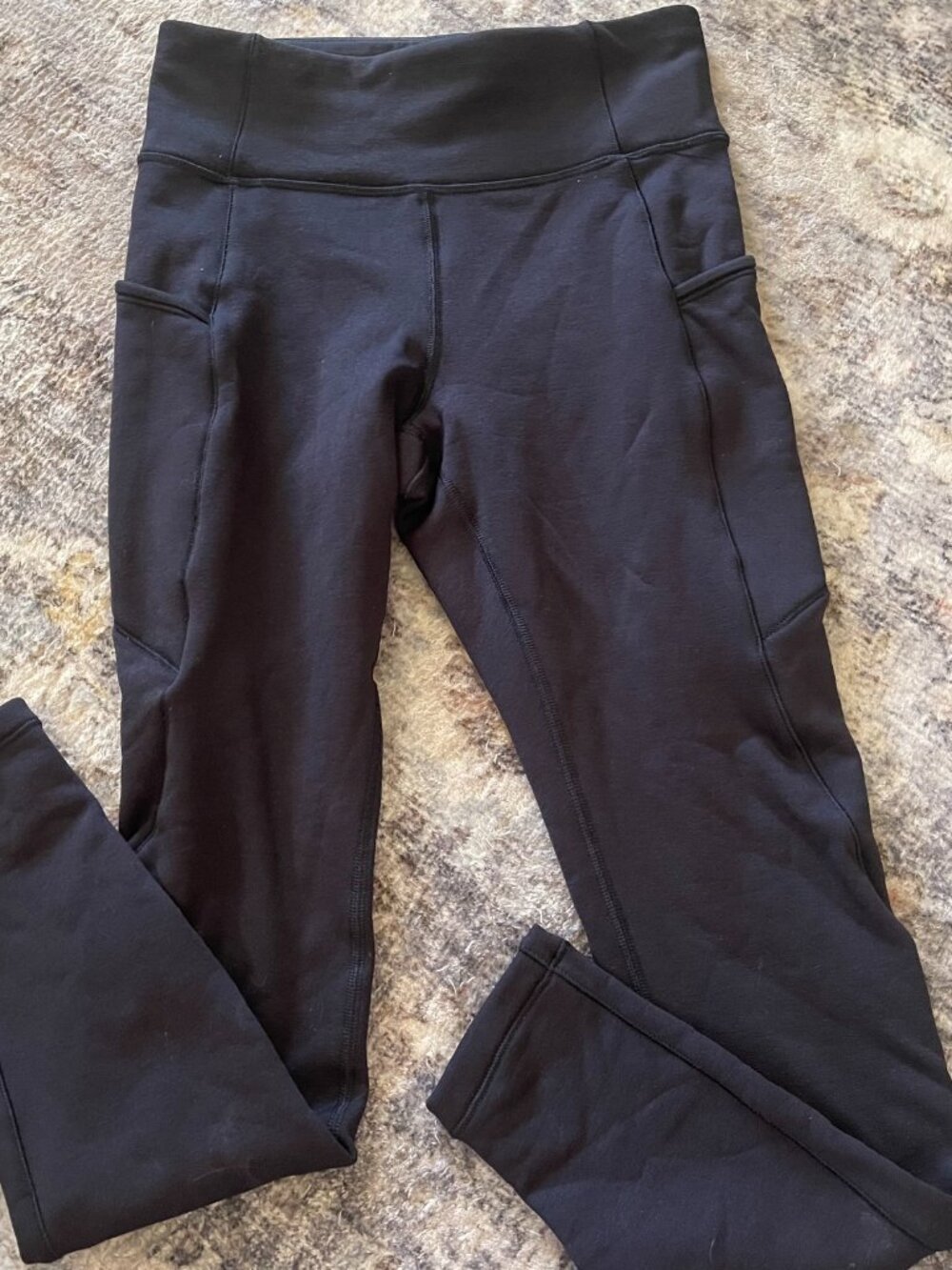 Athleta Leggings Womens XS Black Altitude Edge Stash Tight Fleece Lined T6